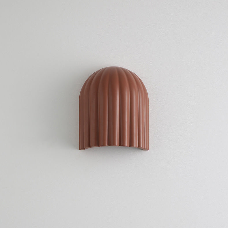 Cream Semicircular Vertical Stripes 2-Light Wall Lamp