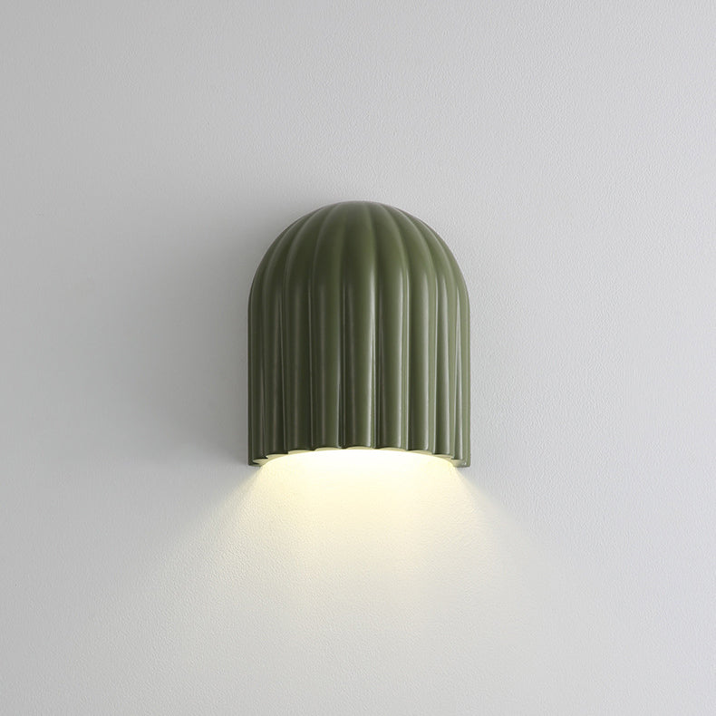 Cream Semicircular Vertical Stripes 2-Light Wall Lamp