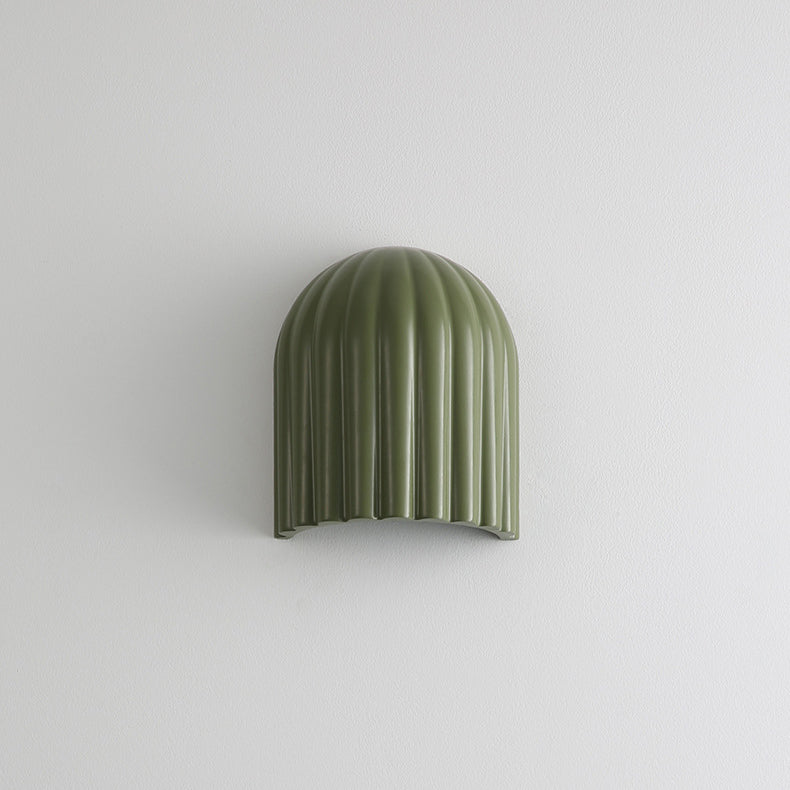 Cream Semicircular Vertical Stripes 2-Light Wall Lamp