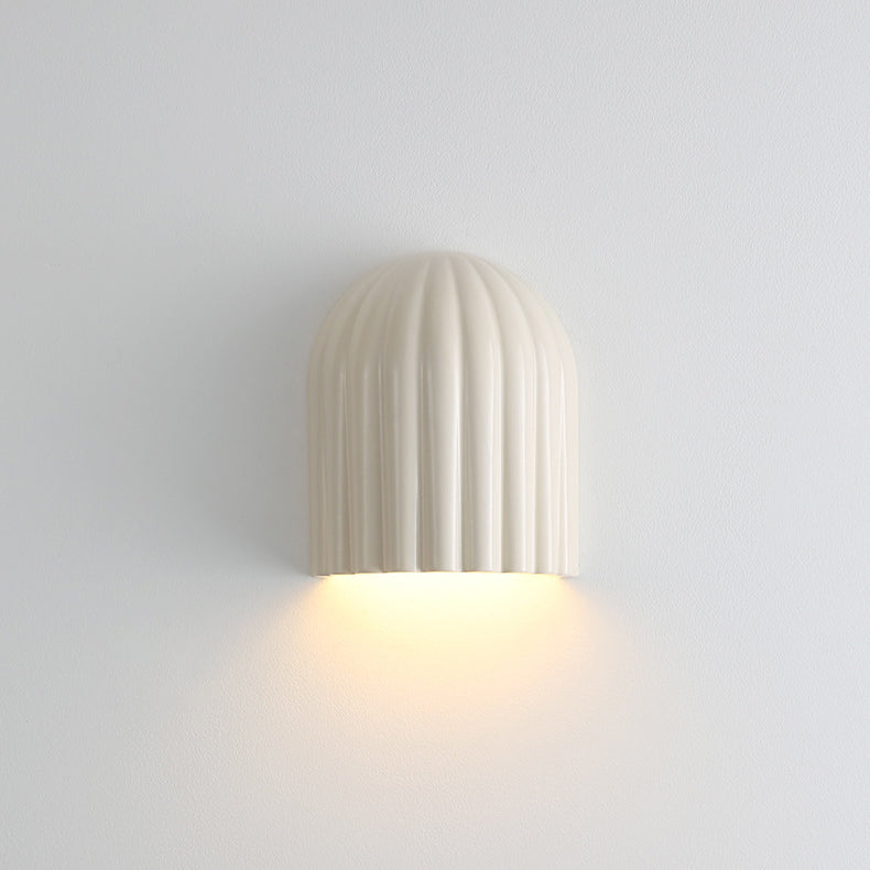 Cream Semicircular Vertical Stripes 2-Light Wall Lamp