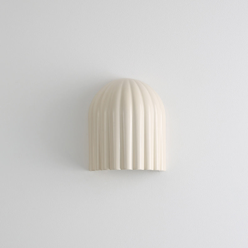 Cream Semicircular Vertical Stripes 2-Light Wall Lamp