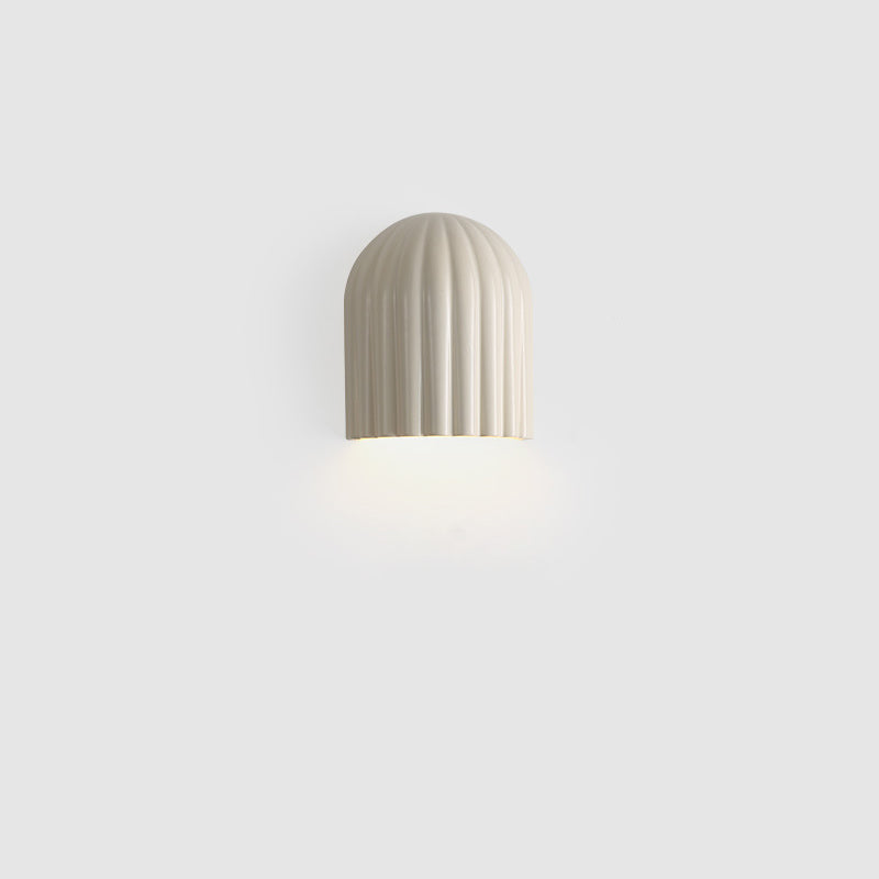 Cream Semicircular Vertical Stripes 2-Light Wall Lamp