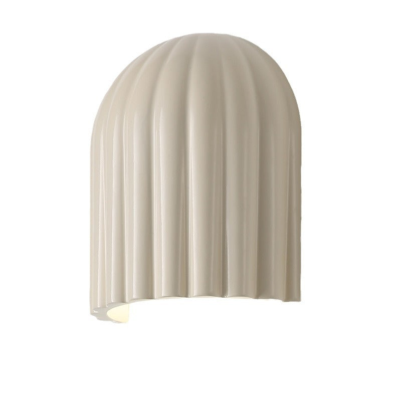 Cream Semicircular Vertical Stripes 2-Light Wall Lamp