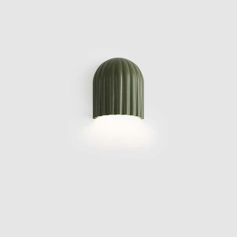 Cream Semicircular Vertical Stripes 2-Light Wall Lamp