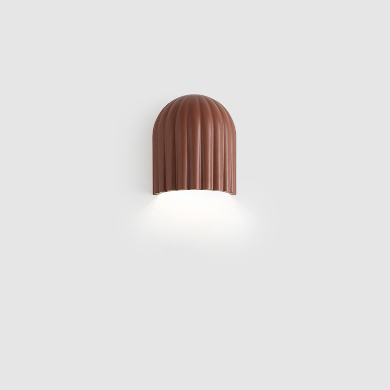 Cream Semicircular Vertical Stripes 2-Light Wall Lamp