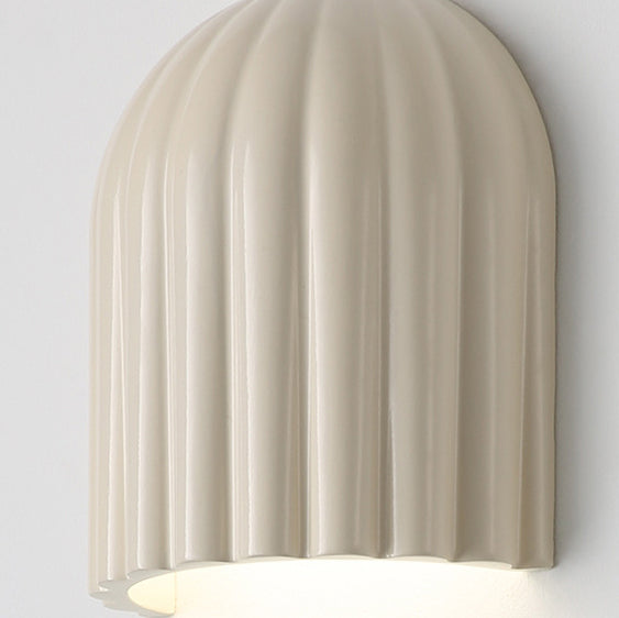 Cream Semicircular Vertical Stripes 2-Light Wall Lamp