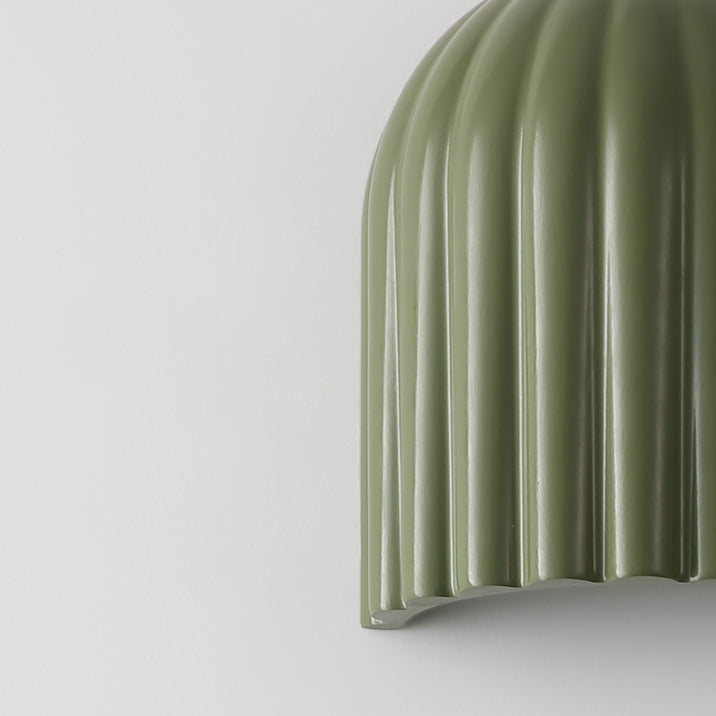 Cream Semicircular Vertical Stripes 2-Light Wall Lamp