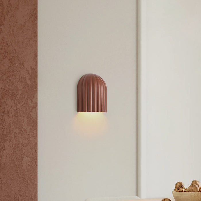 Cream Semicircular Vertical Stripes 2-Light Wall Lamp