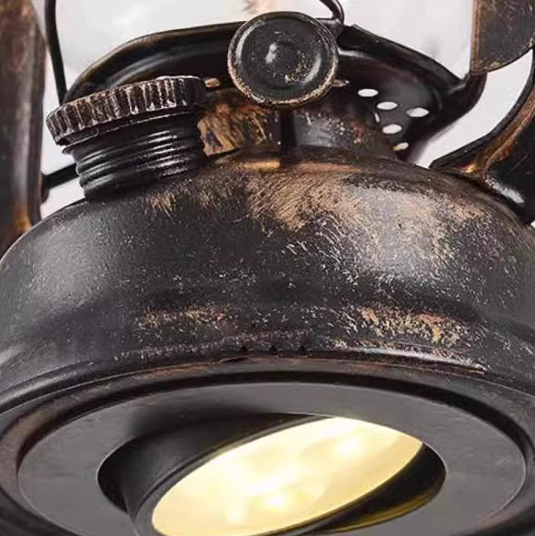 Glass Iron Lampshade 1/2 Wall Lamp