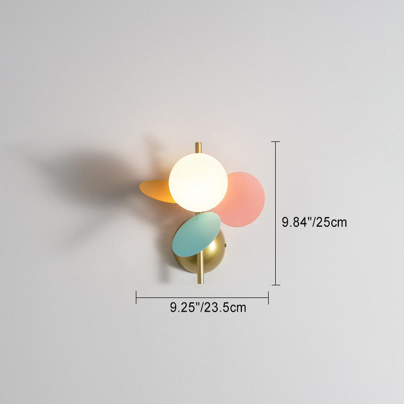 Leaves Orbs Glass Lampshade Wall Lamp