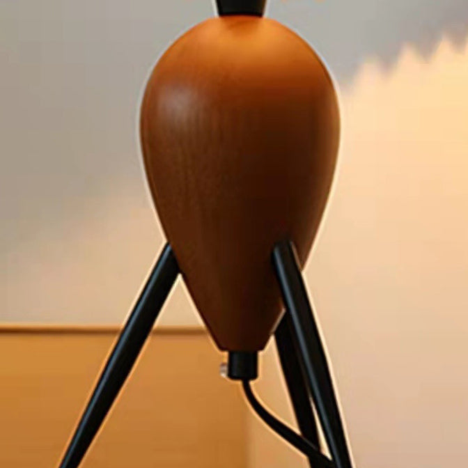 Umbrella Fabric Lampshade Wood Table Lamp