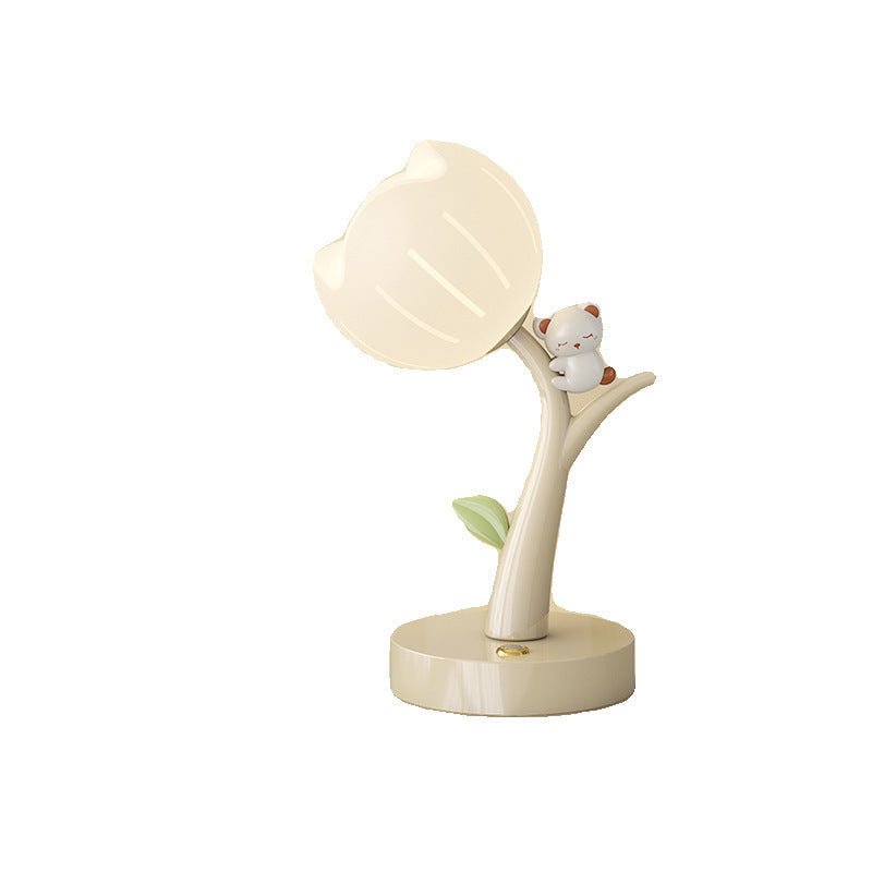 Flower PE Lampshade Iron Table Lamp