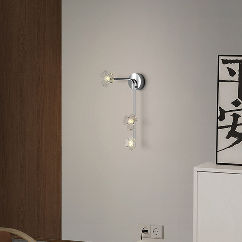 Flowers Acrylic Iron Lampshade Wall Lamp