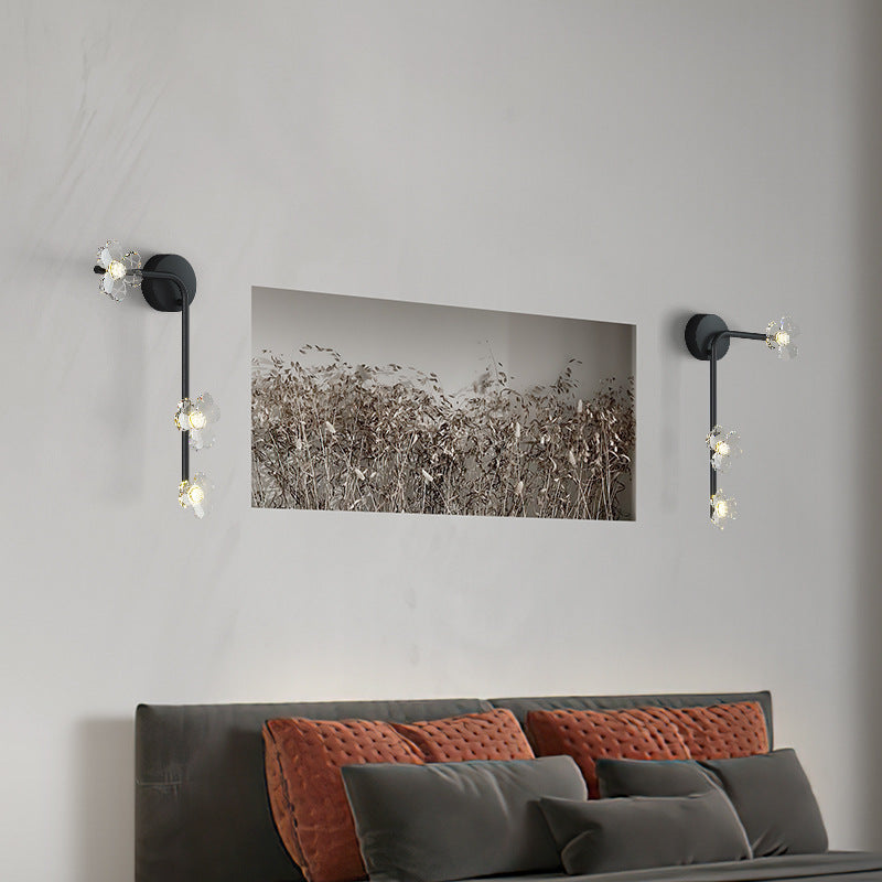 Flowers Acrylic Iron Lampshade Wall Lamp