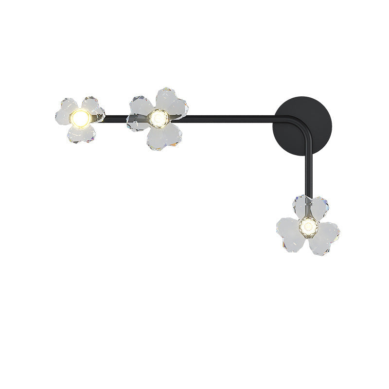 Flowers Acrylic Iron Lampshade Wall Lamp