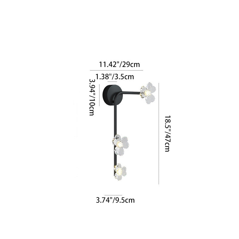 Flowers Acrylic Iron Lampshade Wall Lamp