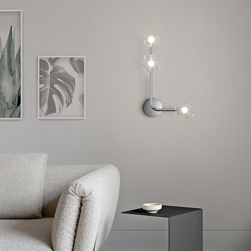 Flowers Acrylic Iron Lampshade Wall Lamp