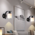 Cylinder Glass Lampshade Iron Wall Lamp