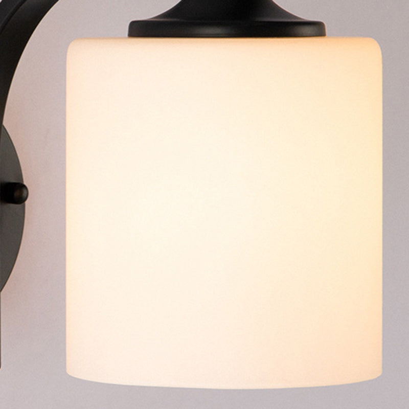 Cylinder Glass Lampshade Iron Wall Lamp