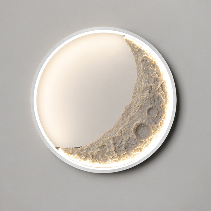 Round Moon Resin Iron Wall Lamp