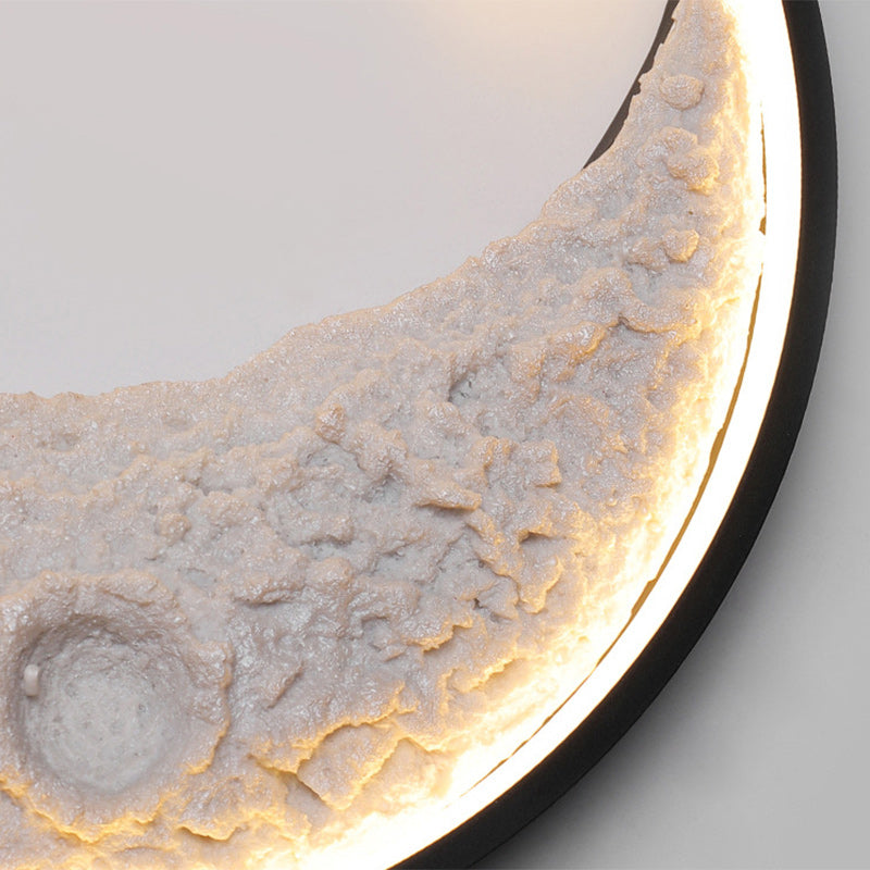 Round Moon Resin Iron Wall Lamp