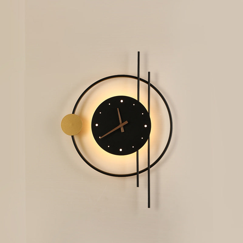 Clocks Iron Acrylic Lampshade Wall Lamp