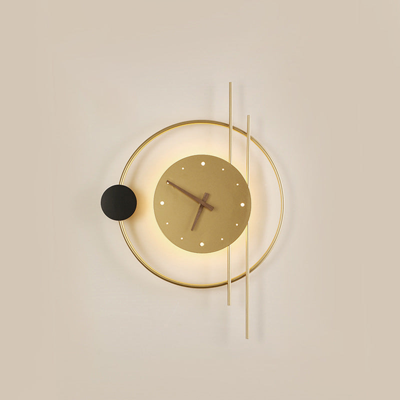 Clocks Iron Acrylic Lampshade Wall Lamp