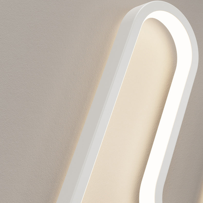 Long Curve Clock Iron Wall Lamp