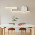 Long Curve Clock Iron Wall Lamp
