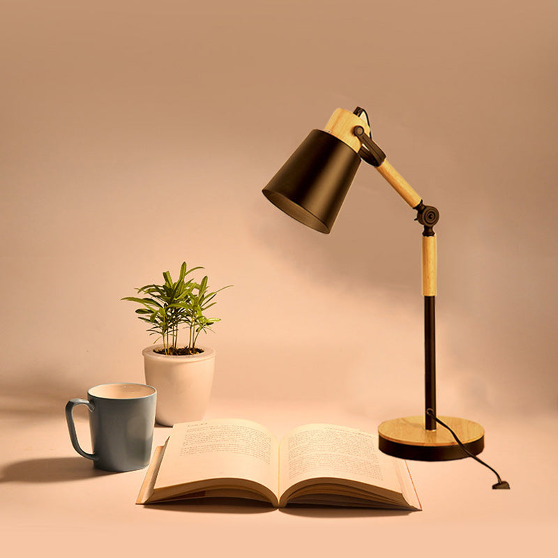Trapezoid Bendable Iron Lampshade Table Lamp