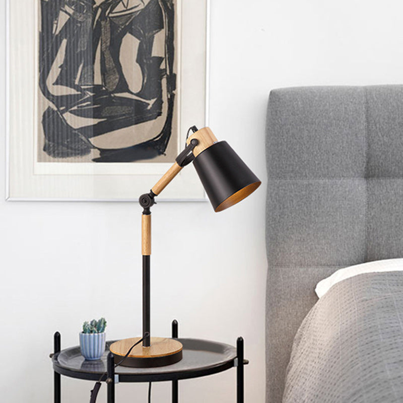 Trapezoid Bendable Iron Lampshade Table Lamp