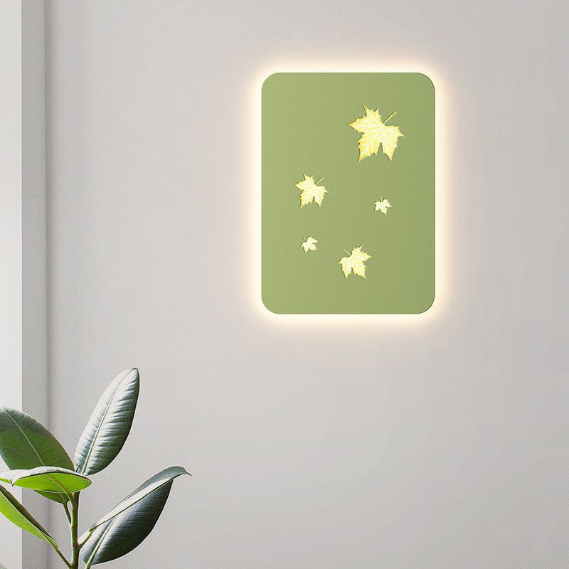 Rectangular Maple Leaves Full Wall Lamp