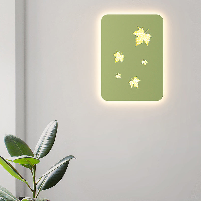 Rectangular Maple Leaves Full Wall Lamp