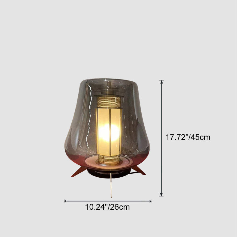 Transparent Glass Iron Lampshade Table Lamp