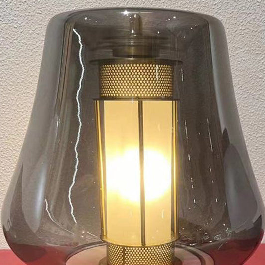 Transparent Glass Iron Lampshade Table Lamp