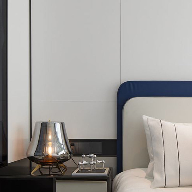 Transparent Glass Iron Lampshade Table Lamp