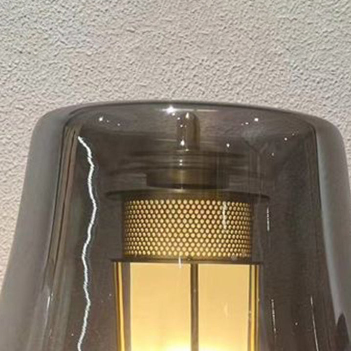 Transparent Glass Iron Lampshade Table Lamp