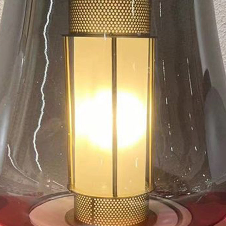 Transparent Glass Iron Lampshade Table Lamp