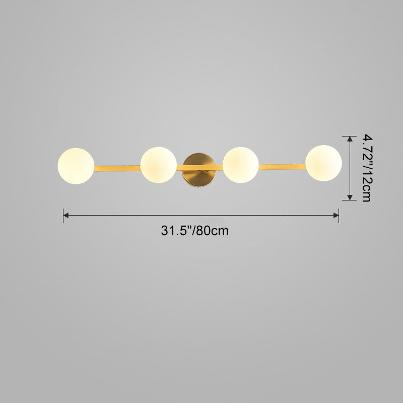 Orbs Stitching Straight Line 3-Light Wall Lamp