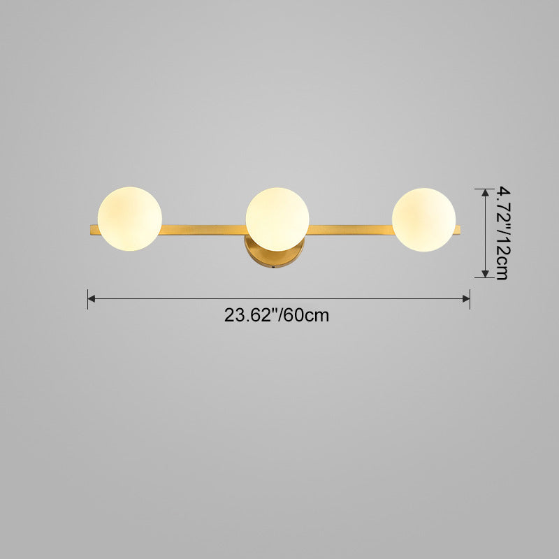 Orbs Stitching Straight Line 3-Light Wall Lamp