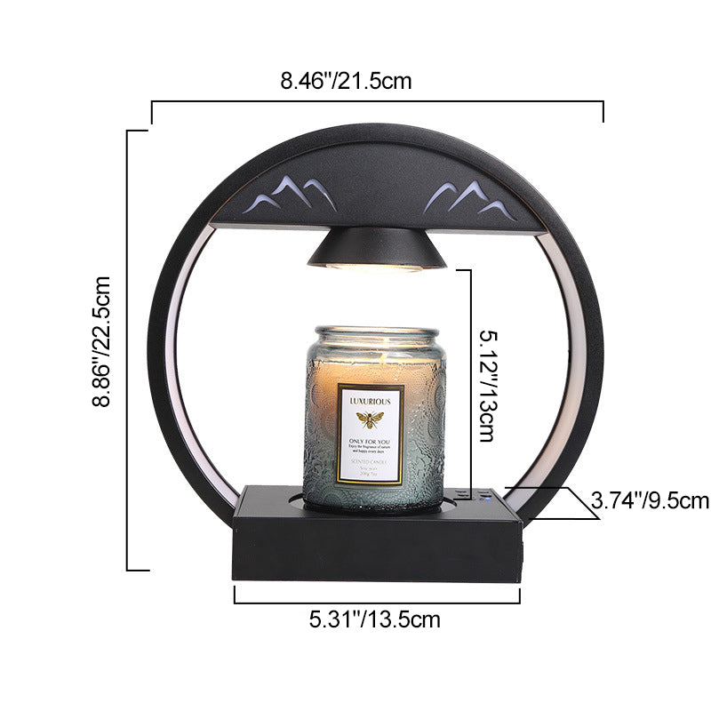 Round Tempered Glass Aluminum Table Lamp