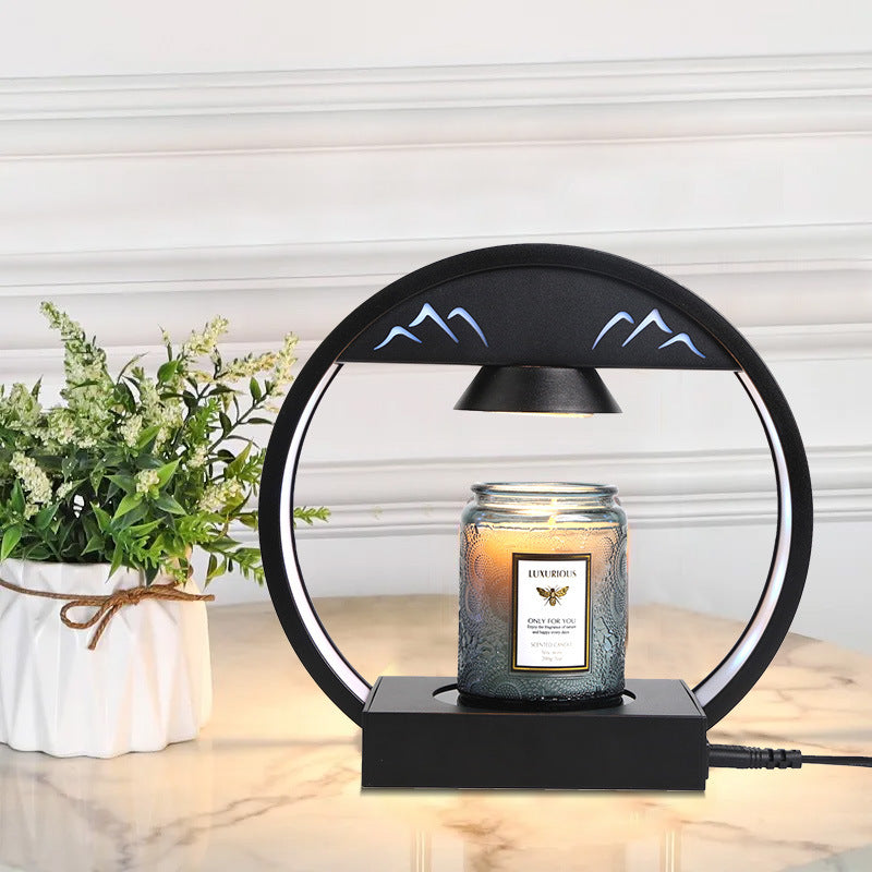 Round Tempered Glass Aluminum Table Lamp