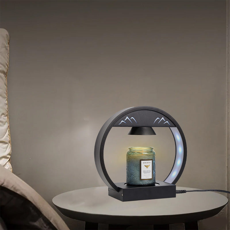 Round Tempered Glass Aluminum Table Lamp