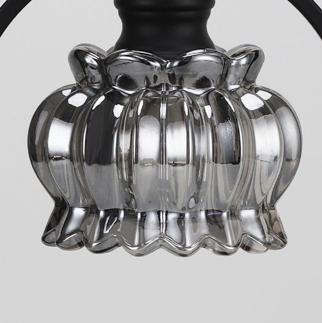 Bud Glass Lampshade Round Table Lamp
