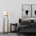 Cylinder Fabric Lampshade Iron Floor Lamp