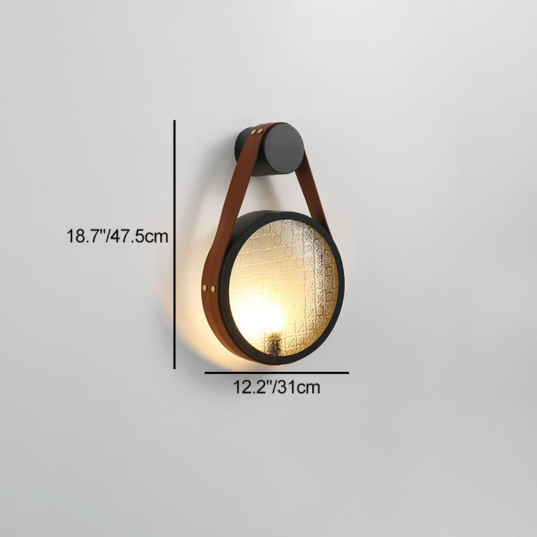 Belt Suspension Round Iron Wall Lamp