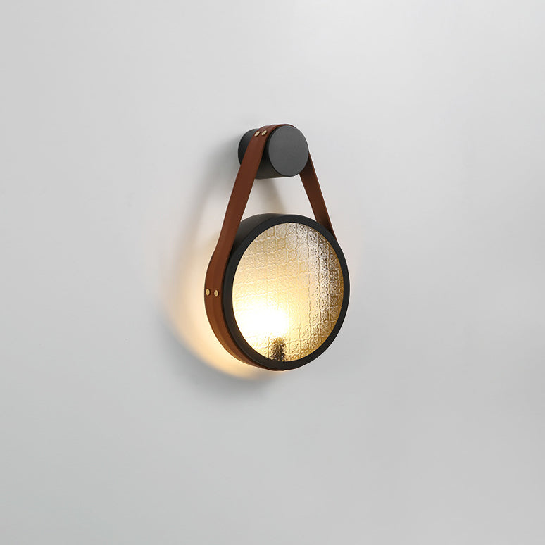 Belt Suspension Round Iron Wall Lamp