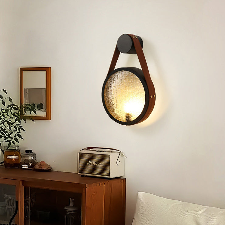 Belt Suspension Round Iron Wall Lamp