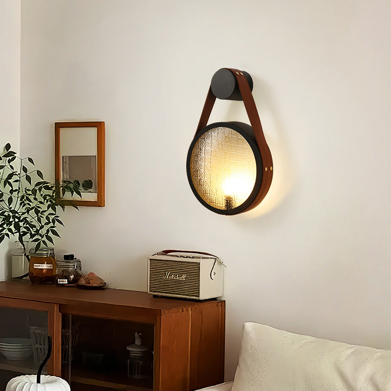 Belt Suspension Round Iron Wall Lamp