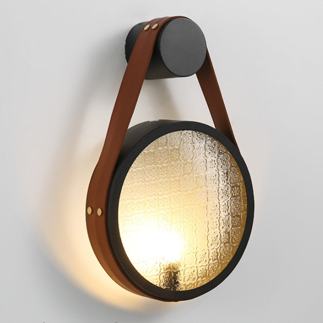 Belt Suspension Round Iron Wall Lamp
